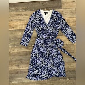 Stylish Blue and Black Women's Wrap Blouse